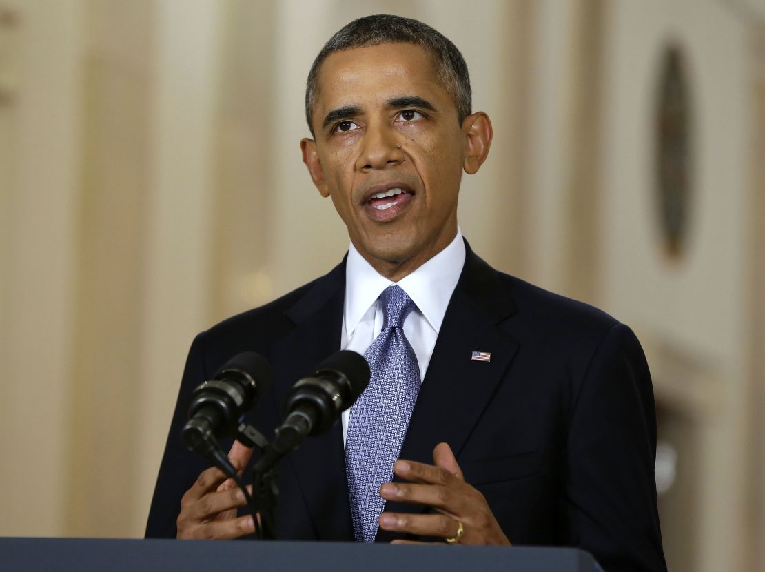 President Barack Obama addresses the nation about Syria on Tuesday. (AP Photo/Evan Vucci, Pool)