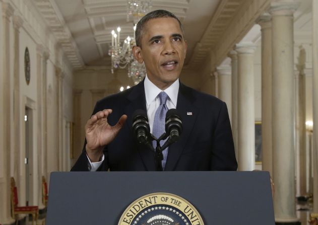 Obama said he ordered the U.S. military to remain ready to attack in order to "keep up the pressure and to be ready to respond if diplomacy fails."