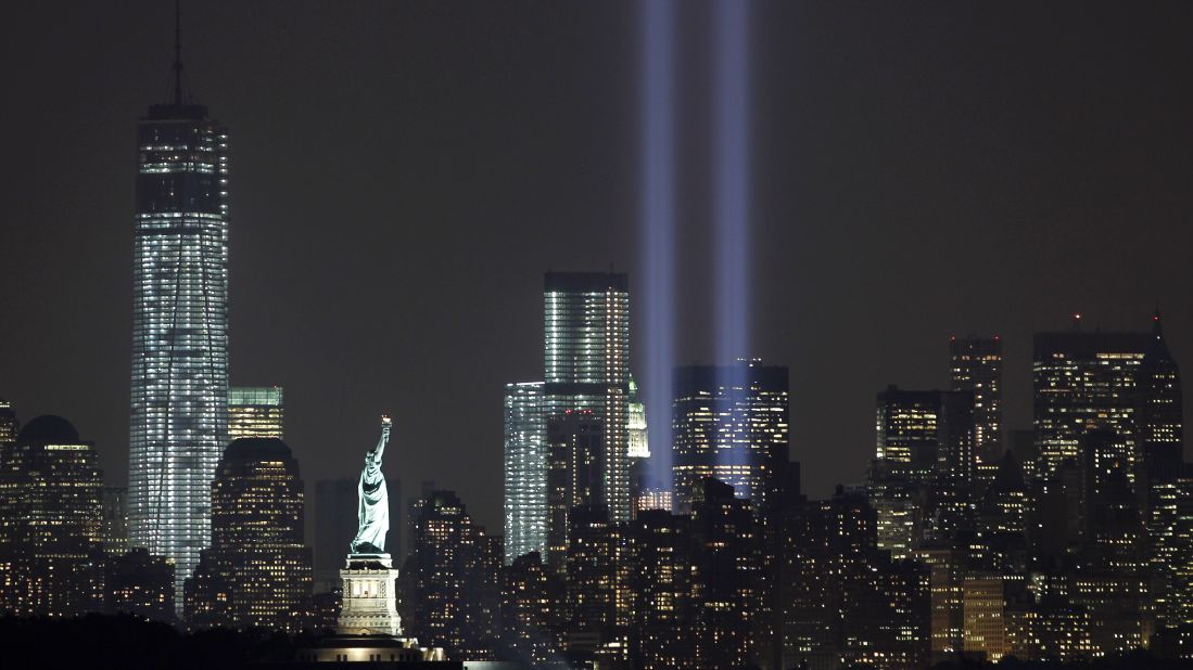 The Tribute in Light marks the 12th anniversary of the 9/11 attacks on the evening of Tuesday, September 10, in New York.