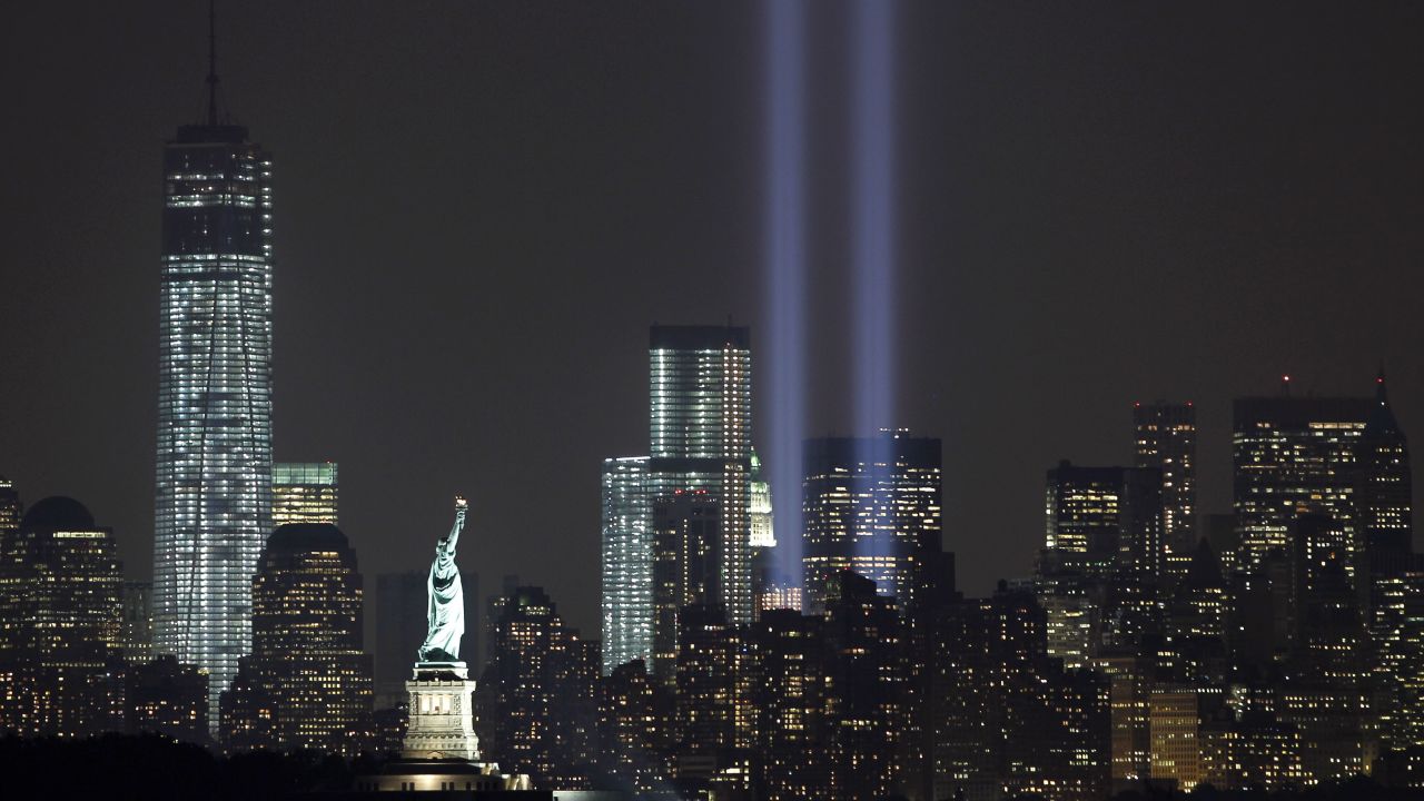 The Tribute in Light marks the 12th anniversary of the 9/11 attacks on the evening of Tuesday, September 10, in New York.