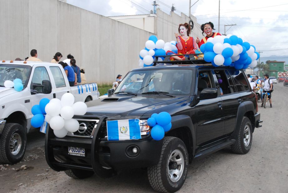 This decorated SUV belongs to David L'Amsler, a minister and missionary from Springfield, Missouri, who has been living in Guatemala since 2008. "It was an extremely moving experience to observe first hand Guatemalans celebrating their freedom as I had the <a href="http://ireport.cnn.com/docs/DOC-1023487" target="_blank">honor of driving the lead vehicle</a> in the parade. The local police helped barricade the route as the parade snaked its way through down as horned honked, whistles blew and people cheered" said the 57-year-old.