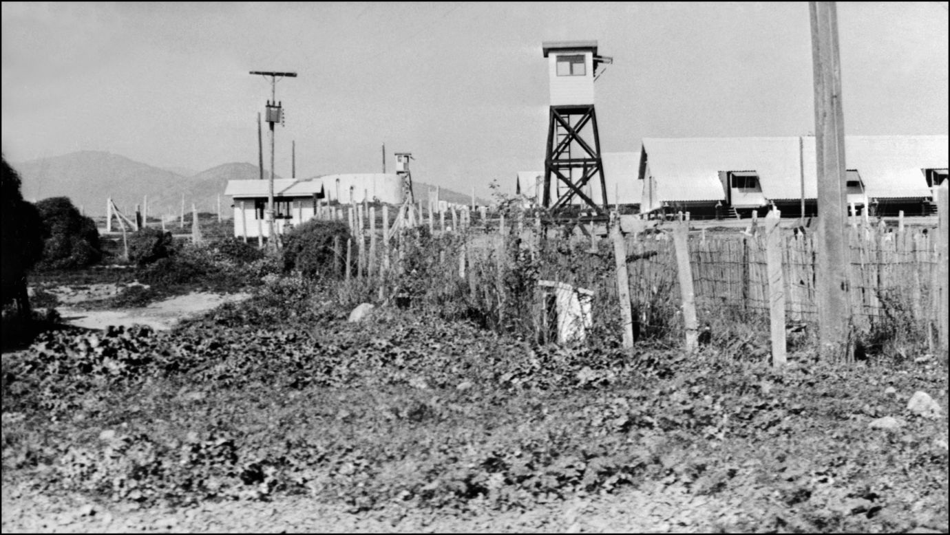 The Puchuncavi concentration camp near Valparaiso, Chile on October 15, 1975. The government of Allende built Melinka as a popular beach resort, owned by the central labor confederation. Following the coup, it was taken over and lasted from July 1974 to 1975 as a concentration camp.