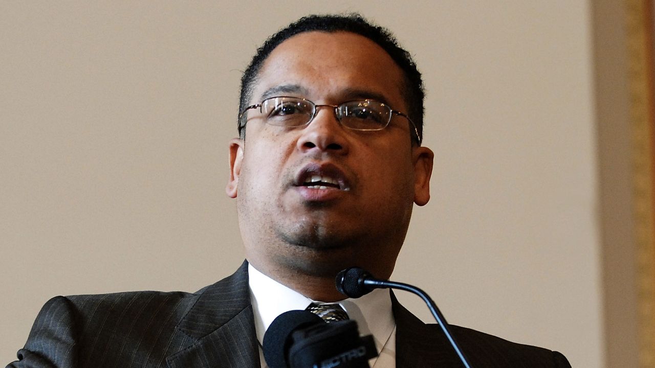 WASHINGTON - APRIL 17: U.S. Rep. Keith Ellison (D-MN) speaks to the Consultation on Conscience held by the Religious Action Center of Reform Judaism at the Cannon House Office Building April 17, 2007 on Capitol Hill in Washington. (Photo by Jonathan Ernst/Getty Images)