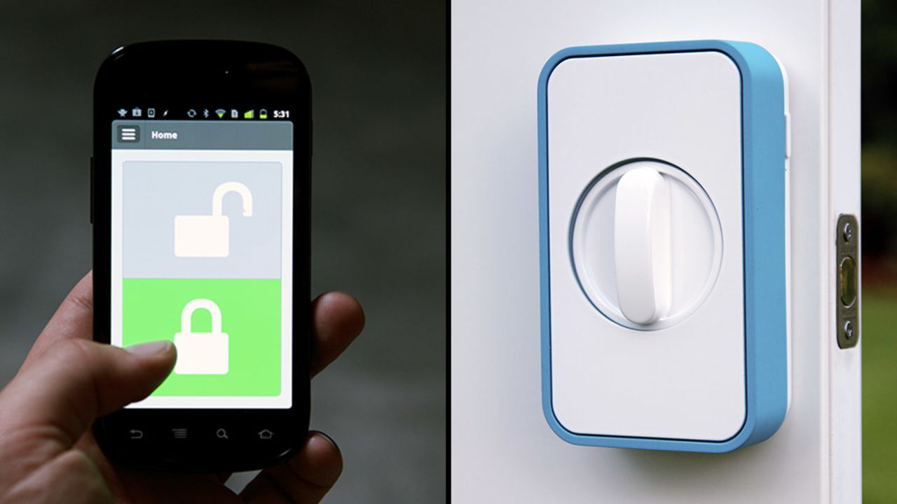 <a href="https://lockitron.com/" target="_blank" target="_blank">Lockitron</a> lets you use your smartphone to unlock your doors. 