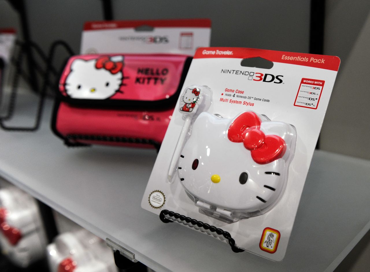Hello Kitty branded video game cases are seen at the R.D.S. booth at the 2013 International CES at the Las Vegas Convention Center on January 9, 2013 in Las Vegas, Nevada. 