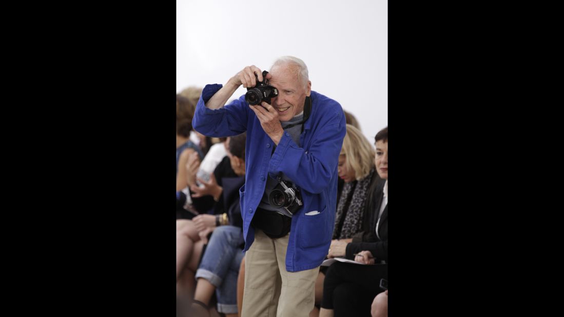 Legendary photographer Bill Cunningham in action at Derek Lam's show.