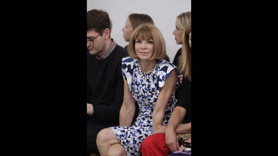 Vogue Editor-in-Chief Anna Wintour sits front row at Derek Lam's show.
