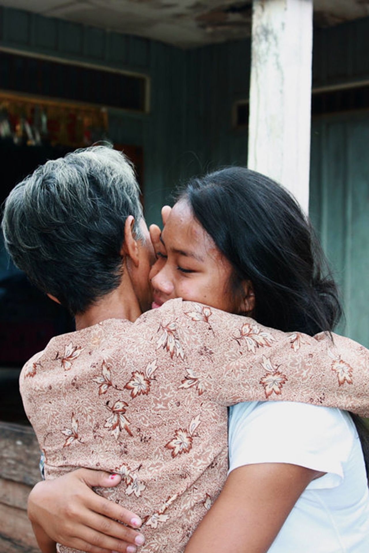 "Hugging my grandmother for the first time since I was six."