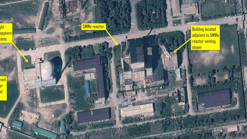ISIS analysis of DigitalGlobe Imagery from August 31, 2013 showing steam venting from building adjacent to 5MWe Yongbyon reactor.