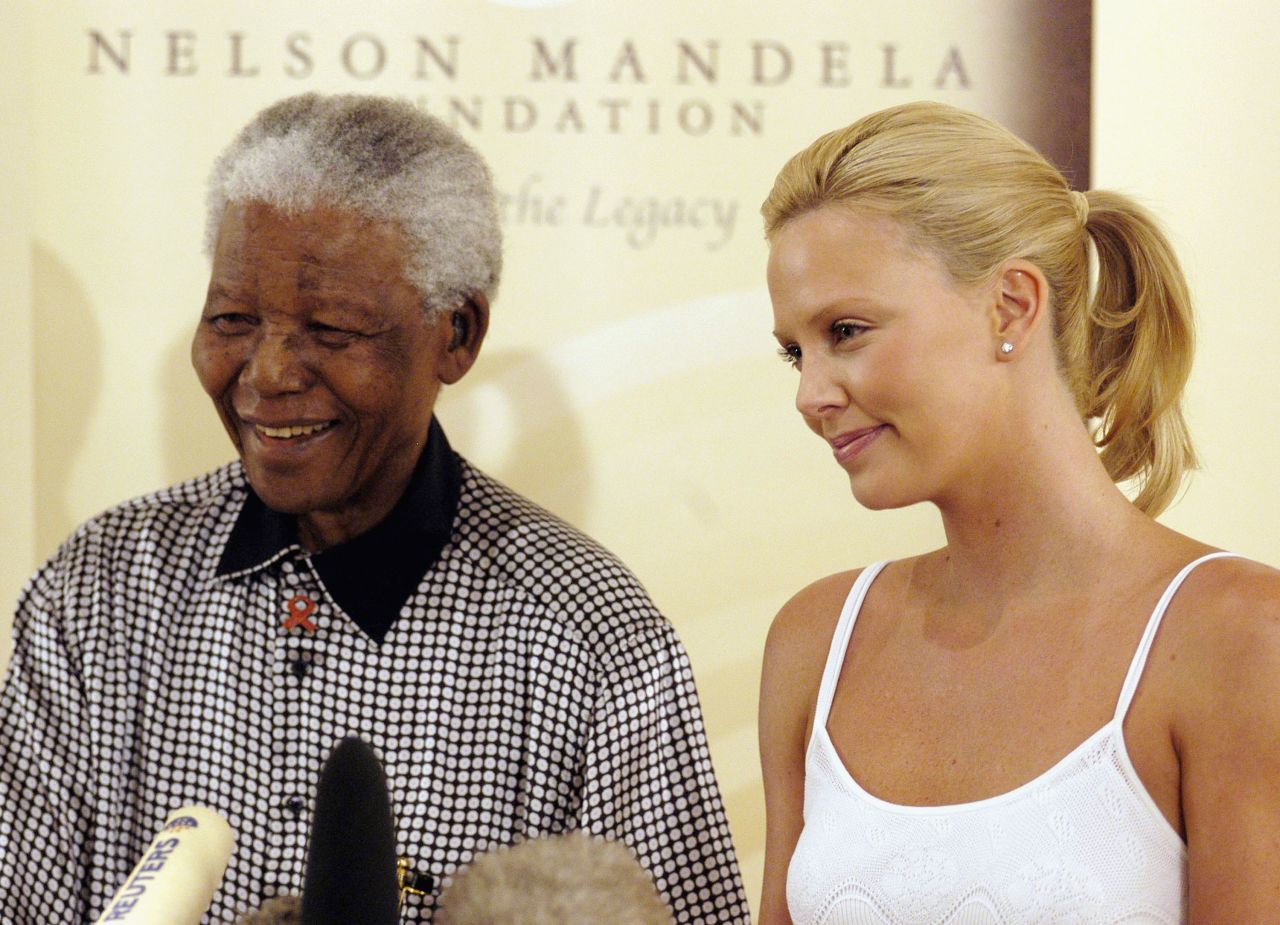 In 2004, Theron met Nelson Mandela in their native South Africa. She told him:  "You inspired me, I love you so much."  