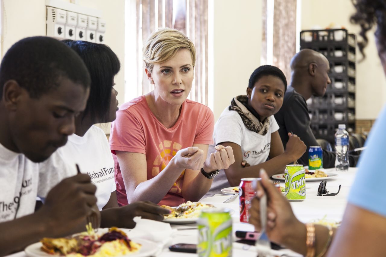South African actress Charlize Theron advocates for The Global Fund, an organization dedicated to supporting preventative treatment of HIV, AIDS, tuberculosis and malaria.