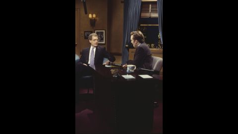 David Letterman made his first return appearance to NBC on "Late Night" in March 1994, and it's easily one of the first highlights of the show. Having both men in the same space was a classic <a href="http://www.youtube.com/watch?v=TlHYMjckEmM&feature=player_embedded" target="_blank" target="_blank">that should be watched repeatedly</a>. 