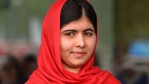 Malala Yousafzai, the 16-year-old Pakistani advocate for girls education who was shot in the head by the Taliban in 2012. She is now back in school and still fighting for girls' education.