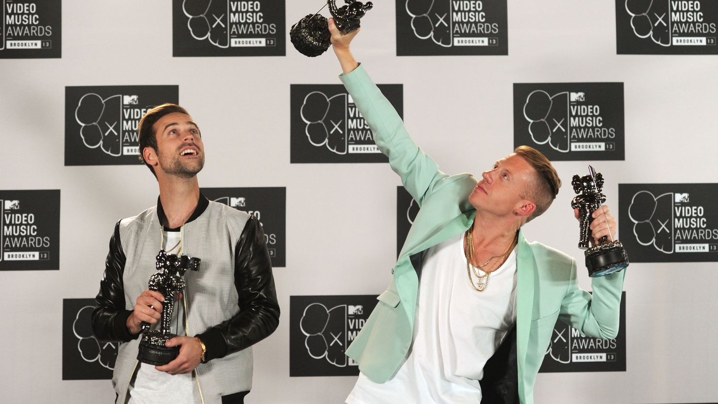 Ryan Lewis and Macklemore attend the 2013 MTV Video Music Awards at the Barclays Center on August 25, 2013 in New York City. 