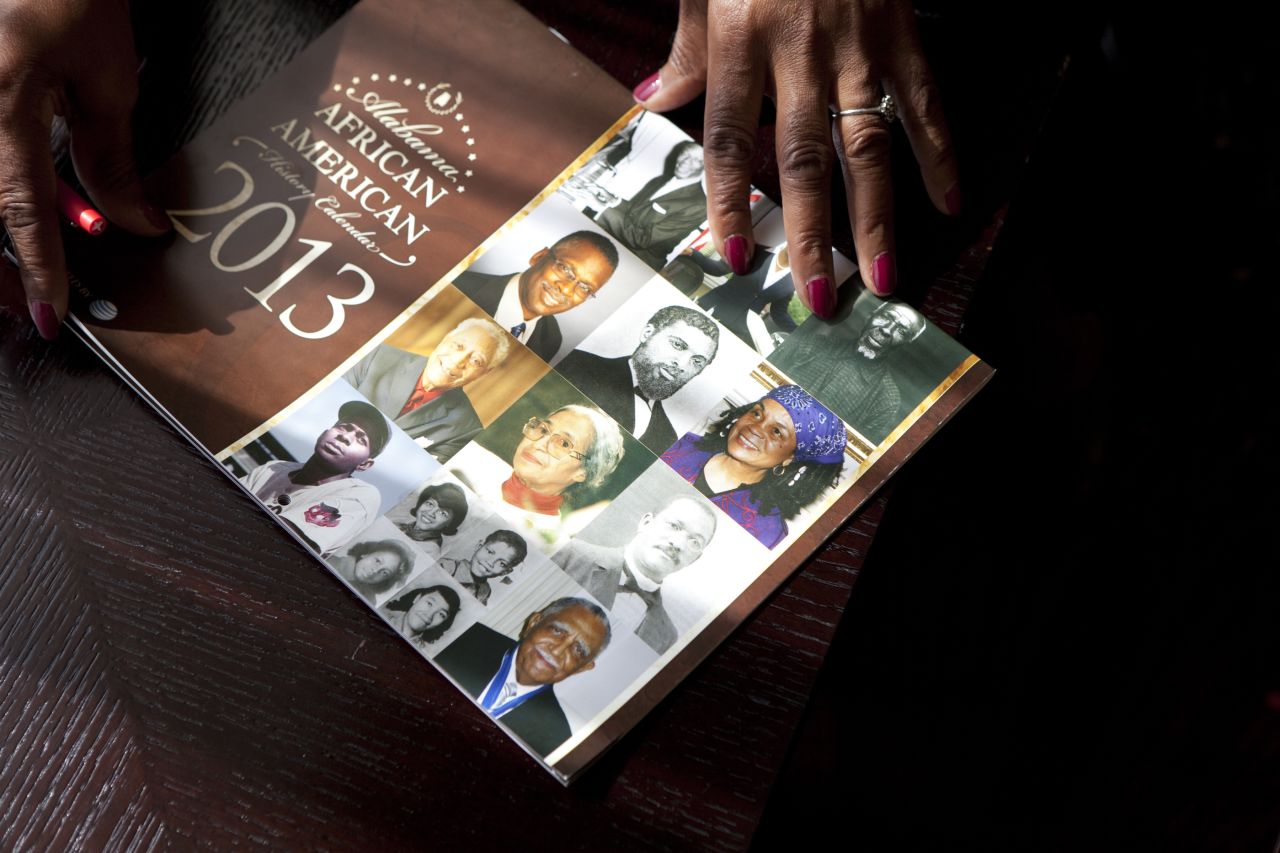 The young victims, seen together in black and white in the bottom center of this calendar cover, became martyrs to the movement. They are, clockwise from top left, Cynthia Wesley, Addie Mae Collins, Carole Robertson and Denise McNair. Their deaths shocked the nation and inspired lasting change.