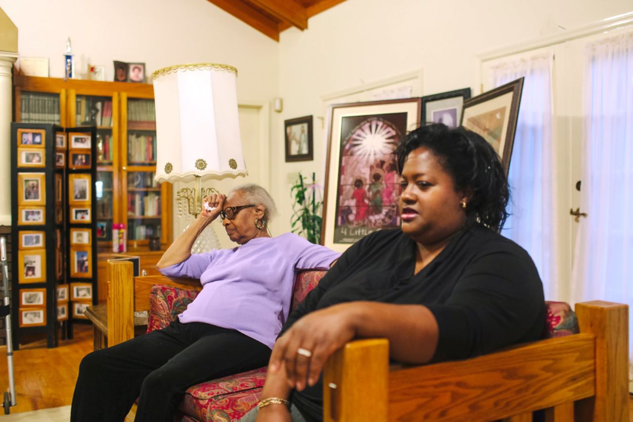 Maxine McNair, left, sits next to her daughter Kimberly McNair Brock, the younger of the two girls she had after Denise died. Kimberly was born 17 years after Denise and realizes she's spent her life being drawn to women that much older in an unconscious effort to fill a void.
