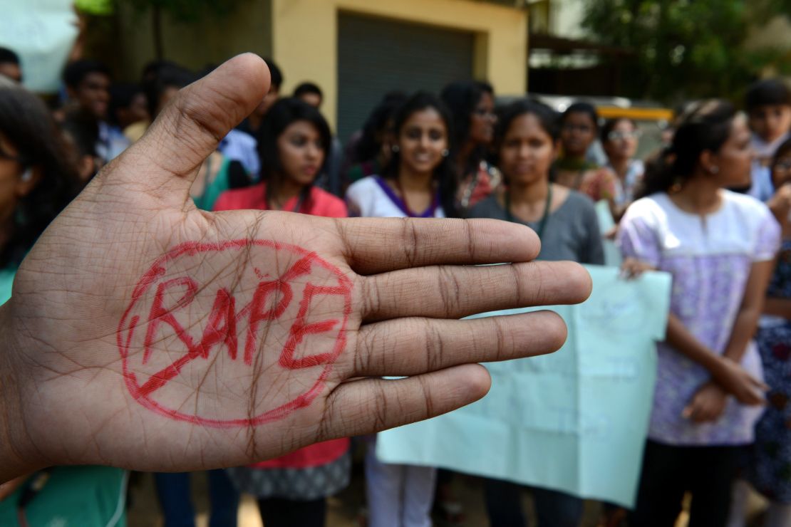 Indian students of Saint Joseph Degree college participate during an anti-rape protest in Hyderabad on September 13, 2013. 