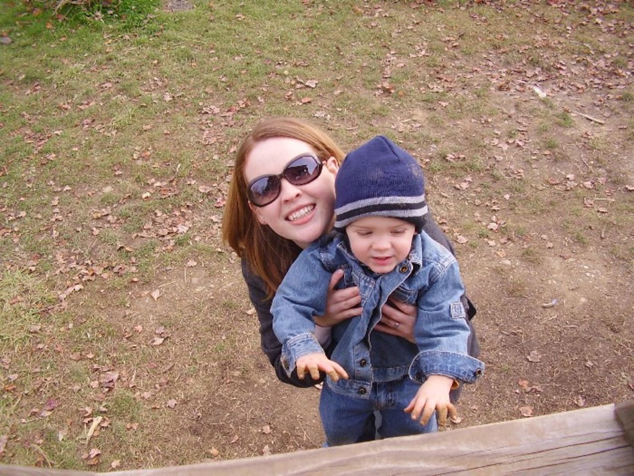 Crookston and Samuel smile for the camera on their annual trip to the pumpkin patch in September 2006. "With only one child to pay for, we definitely are able to do more of these types of excursions than if there were multiple children," Crookston said. 
