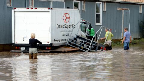Floodwaters swamp Longmont, Colorado, on September 14.