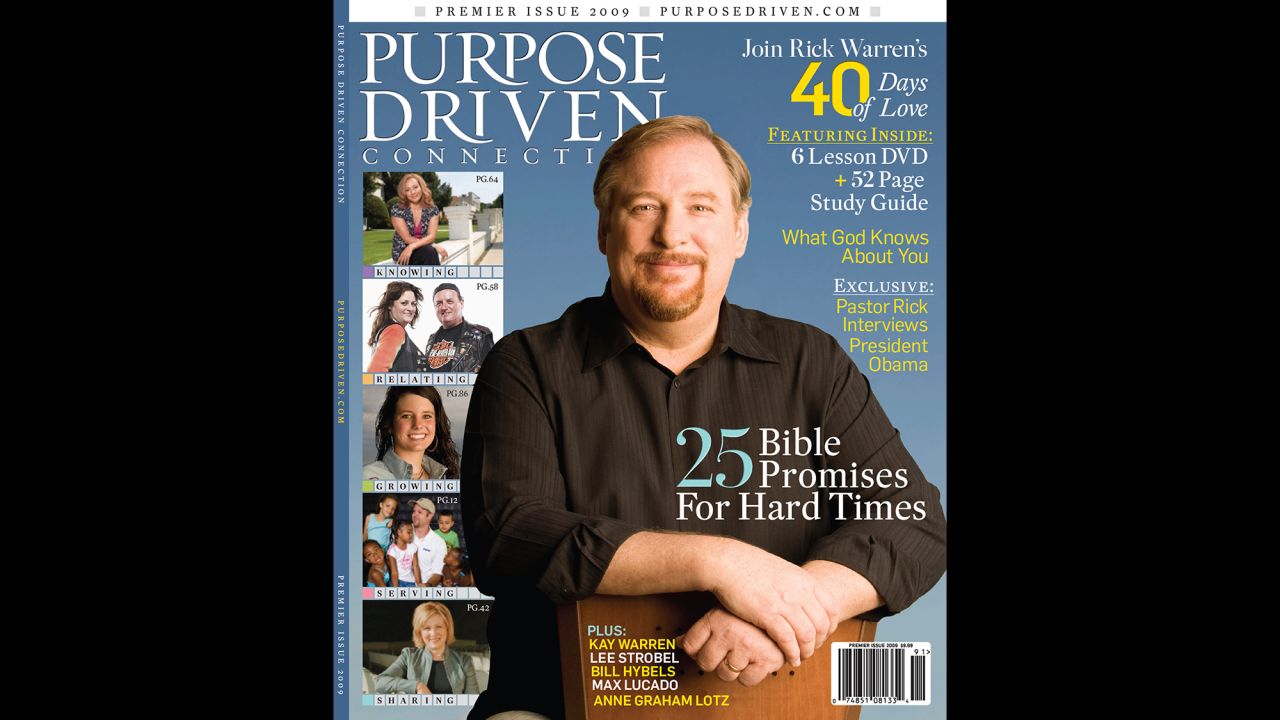 "Purpose Driven Connection," a subscription membership magazine produced by Warren with publisher  Reader's Digest Association Inc., officially launched on January 26, 2009.