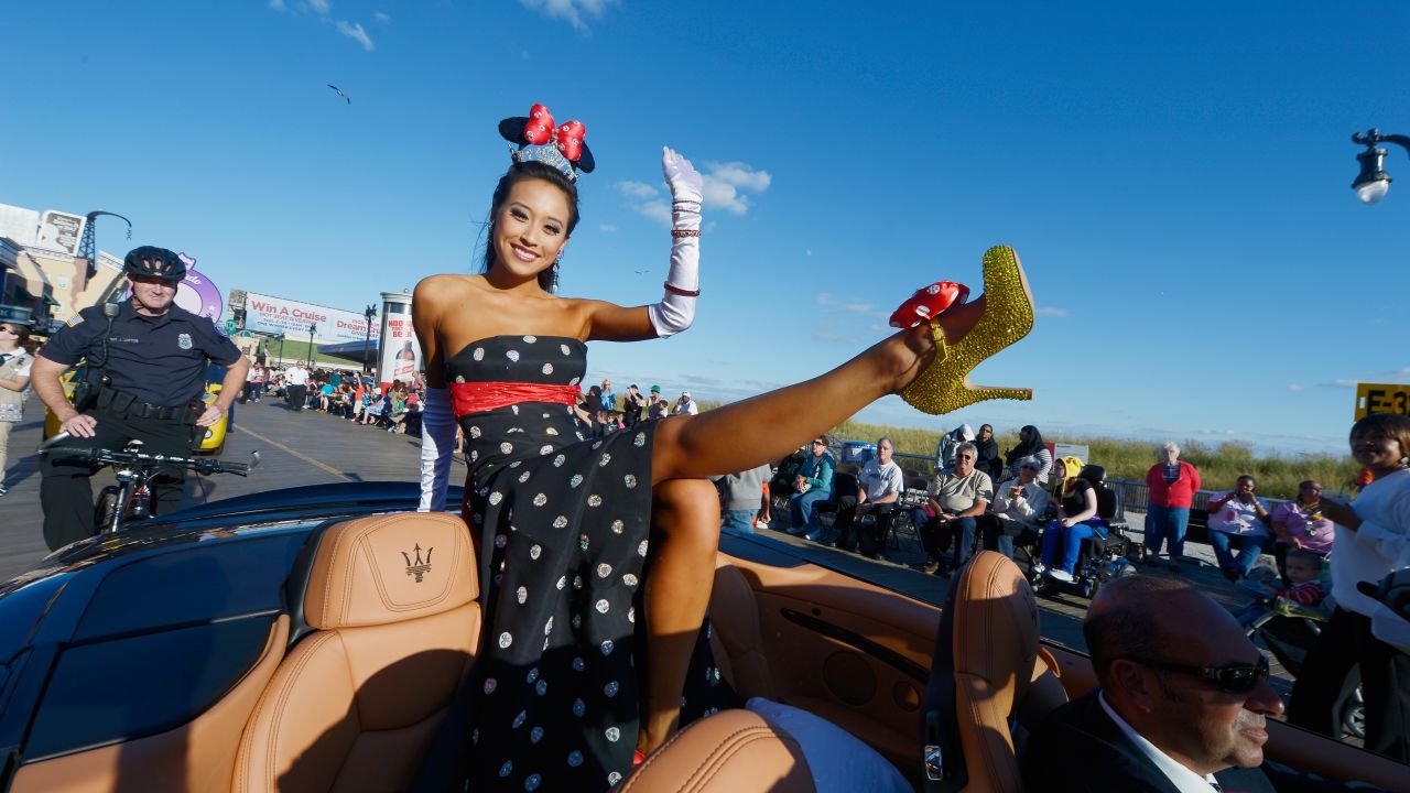 Crystal Lee appears in the 2014 Miss America Competition Parade in September 2013.