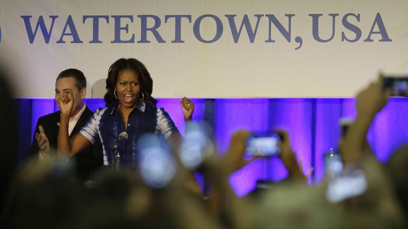 First Lady Michelle Obama participates in an event last week in Watertown, Wisconsin, to encourage people to drink more water. As this new wellness program is launched, take a look at the first family's hydration tactics through the years.