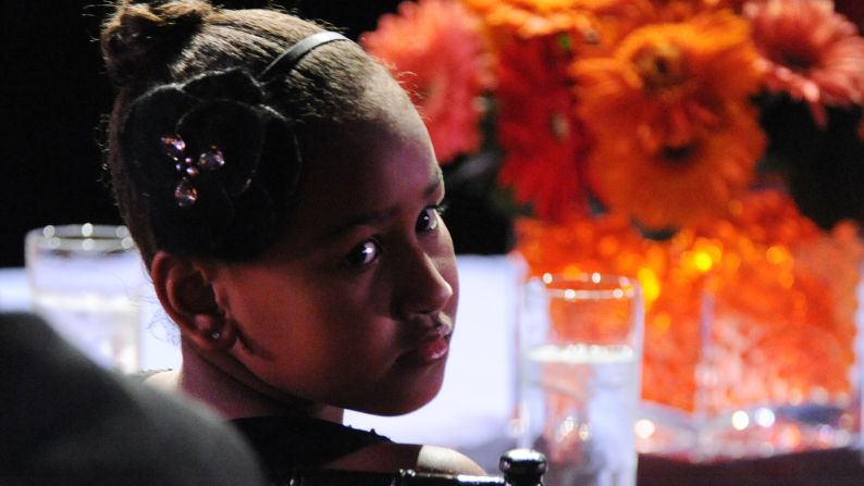 The Obamas' younger daughter, Sasha, attends a White House music series "Fiesta Latina" on October 13, 2009.