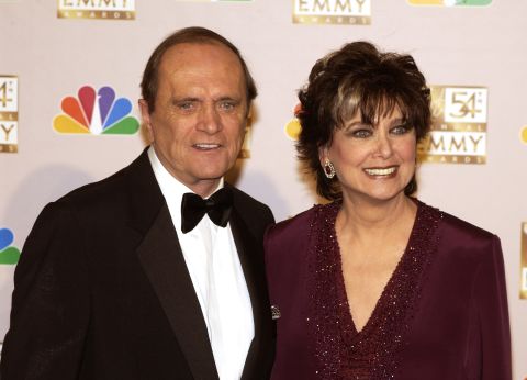 Newhart and former "The Bob Newhart Show" co-star Suzanne Pleshette appear at the 54th Annual Emmy Awards in 2002. She died in 2008.