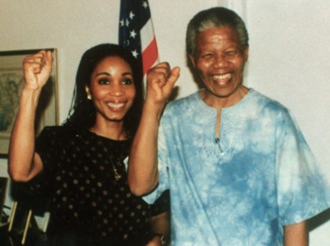 Helene Gayle with Nelson Mandela. - (Courtesy Helene Gayle)