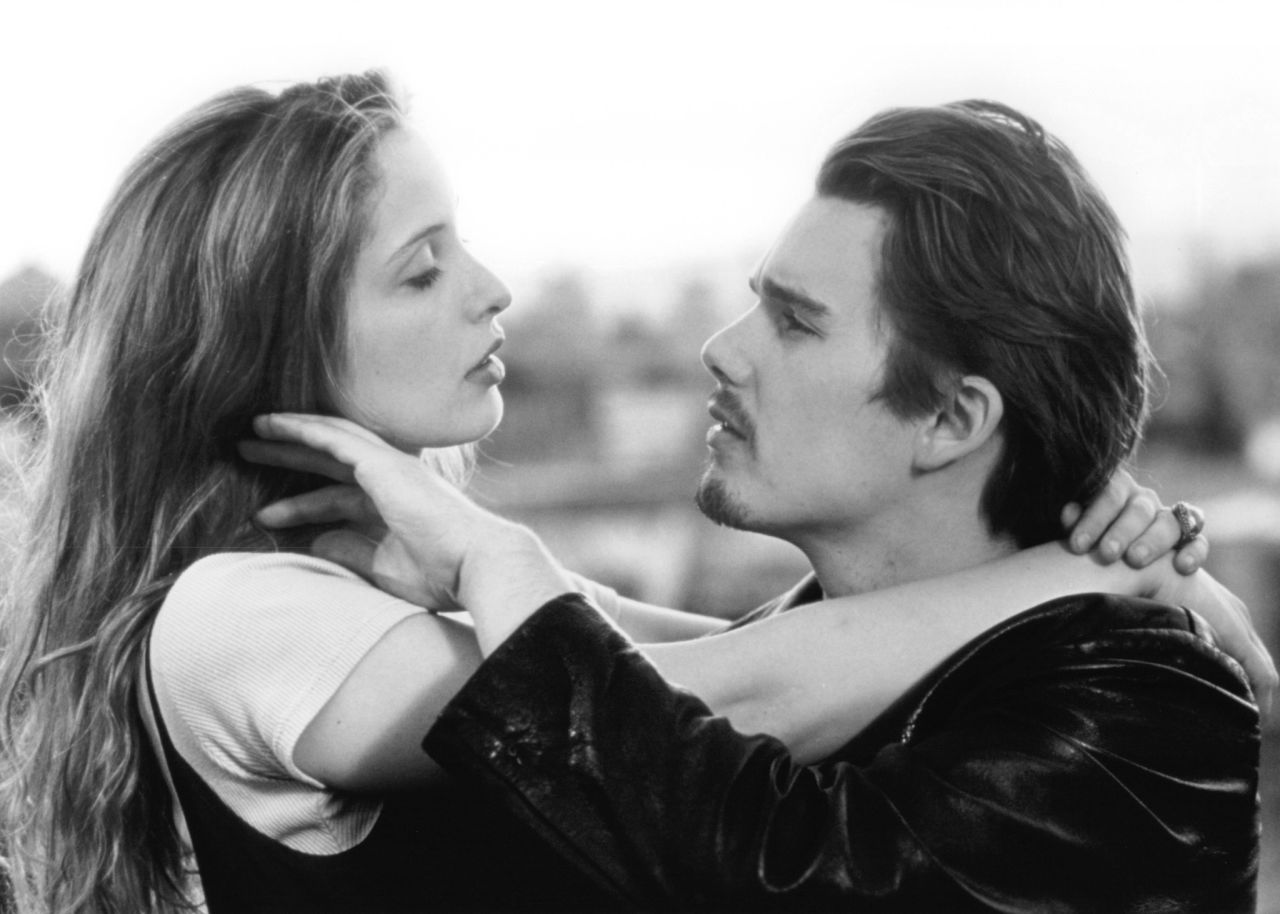 In "Before Sunrise,"Julie Delpy and Ethan Hawke star as Celine, a French woman, and Jesse, an American man, who meet on a train in Europe and become close despite believing they'll never see each other again. Their relationship became the basis for the 2009 film "Before Sunset" and 2013's "Before Midnight."