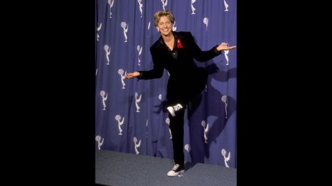 Ellen DeGeneres wore her signature sneakers-with-a-suit to the 1994 Emmys.