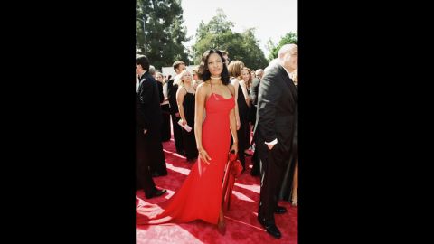 Actress Garcelle Beauvais wore red on the carpet at the 1998 Emmys, but she certainly didn't blend in with this stunner.