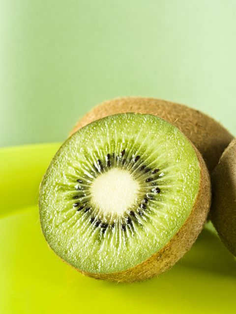 <strong>Kiwi: </strong>Use this sweet fruit to add a tropical flavor to your recipes. It's great mixed with strawberries, cantaloupe or oranges and can be combined with pineapple to make a tangy chutney. <br /><br />Health benefits include• More vitamin C than an orange • Good source of potassium and copper <br />Harvest season: September to March<br /><br /><a href="http://www.health.com/health/gallery/0,,20447867,00.html" target="_blank" target="_blank">Health.com: Satisfying snacks for every craving</a>