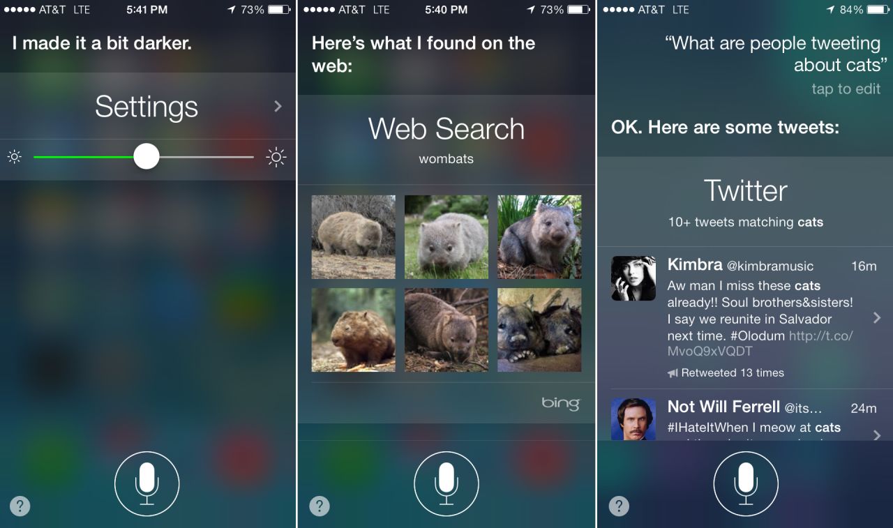 The Siri voice-activated "digital assistant" feature has been updated. Siri can now adjust iPhone settings, do Bing searches and look through Twitter. It also is now available with a male voice in the U.S.