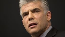 Israeli actor, journalist and author Yair Lapid, who heads the new Yesh Atid political party, delivers a campaign speech at the Ariel University Centre in the West Bank Jewish settlement of Ariel on October 30, 2012