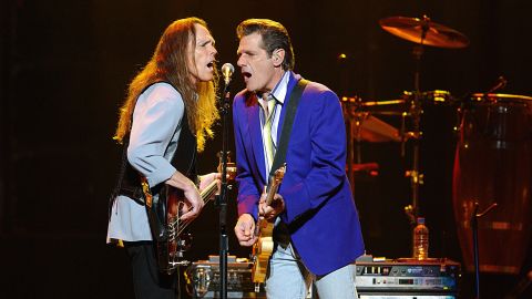 Timothy B. Schmit and Glenn Frey of the Eagles, perform at the Sydney Superdome in Austrailia on November 1, 2004.