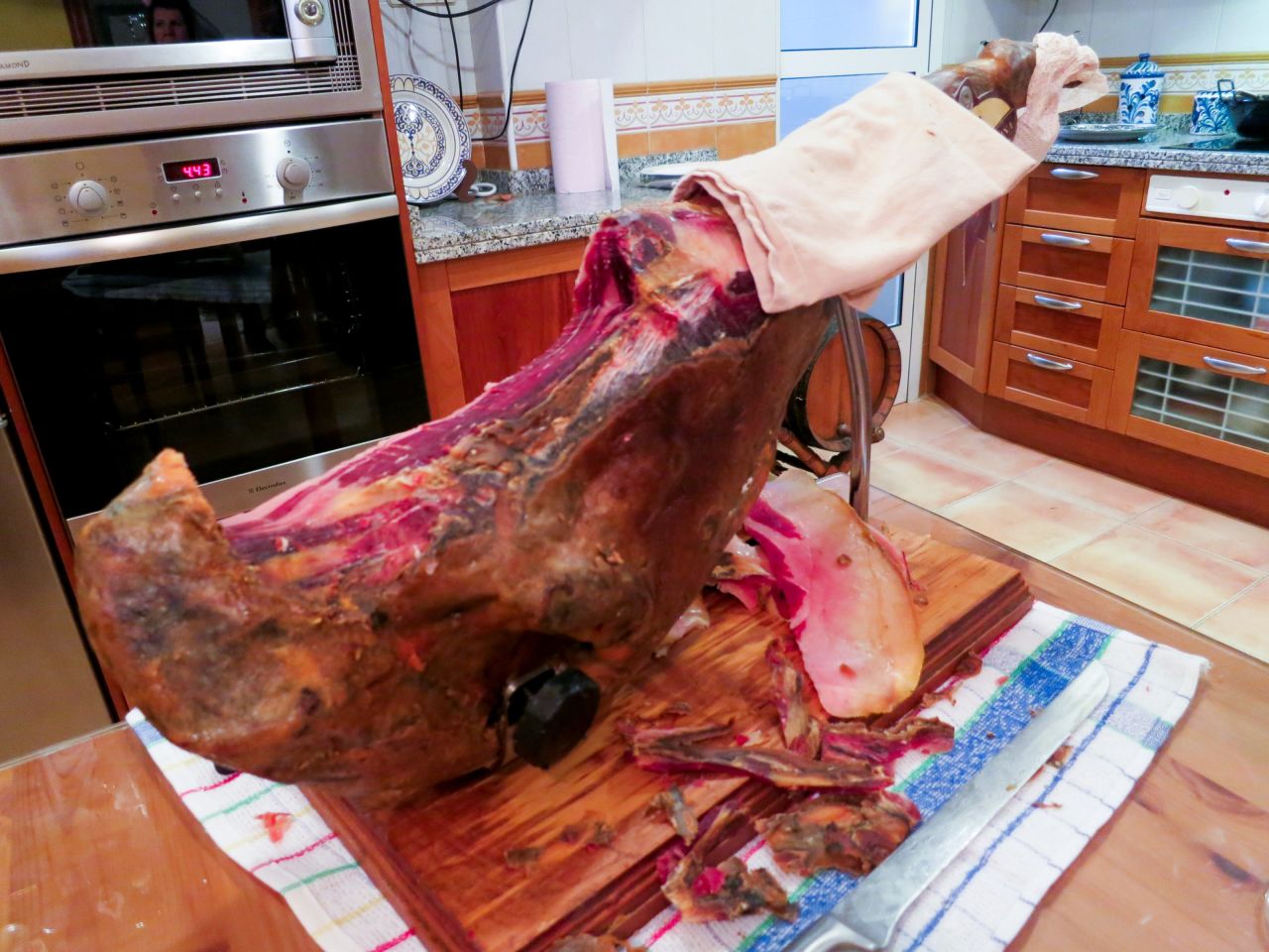 Bourdain says that everybody's house -- in a perfect world -- would have one of these: a leg of jamon.