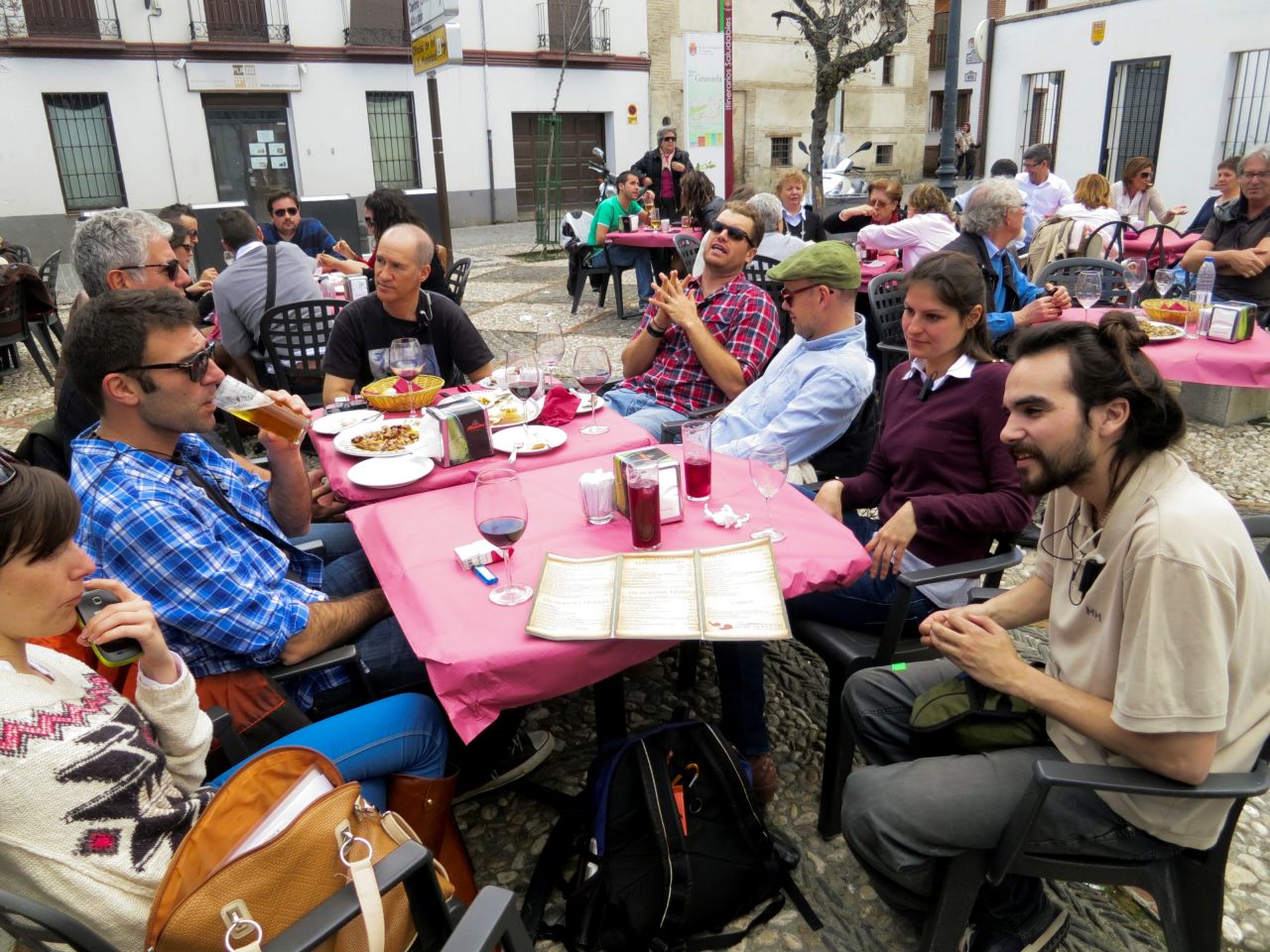 Crowds gather for tapas -- delicious small bites of food that are, in some areas of Spain, free if you keep ordering drinks.