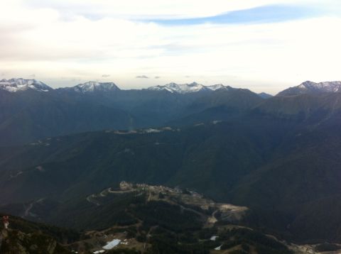 The view from 2,300 meters above sea level around Sochi. This photo was taken from Rosa Khutor resort, which will host the Alpine events.