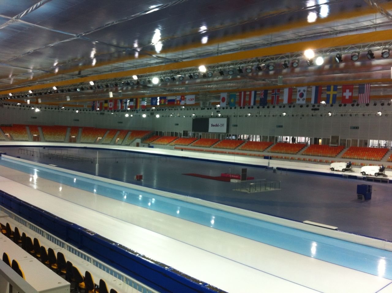Located in the center of the Olympic Park, the Adler Arena will allow up to 8,000 spectators to watch the world's top speed skaters battle it out to claim sporting immortality.
