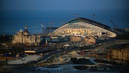 Work on the main Olympic Stadium, nicknamed 'the fish' has been ongoing over the past few months.