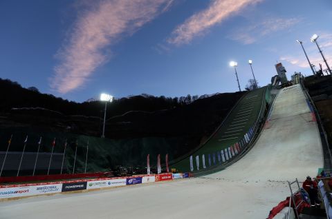 The world's top ski jumpers will be hoping to fly through the air and onto the podium at the RusSki Gork center.