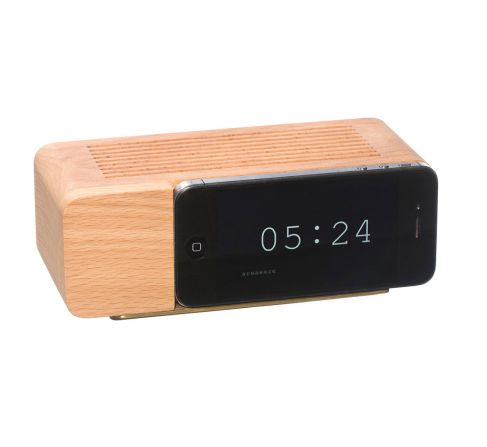 The flip clock is back, this time in digital form by <a href="http://www.areaware.com/collections/desk-office/products/iphone5-alarm-dock" target="_blank" target="_blank">Areaware</a>.