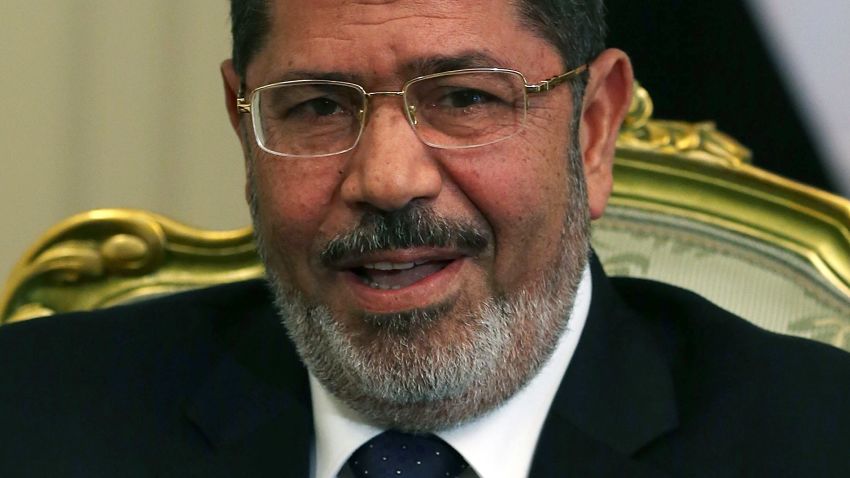 Egyptian President Mohamed Morsy participates in a meeting U.S. Secretary of Defense Leon Panetta, at the Presidential Palace on July 31, 2012 in Cairo, Egypt.