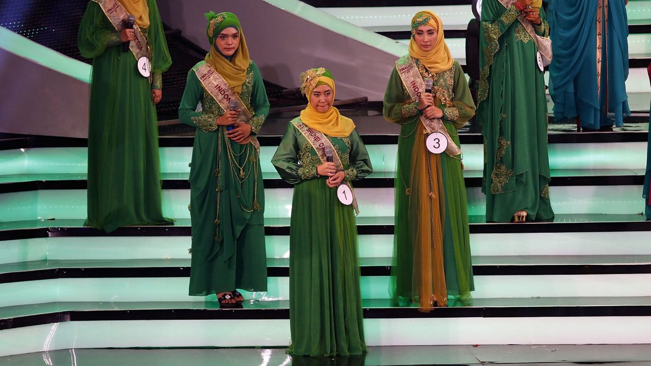 Contestants perform on stage during the competition.