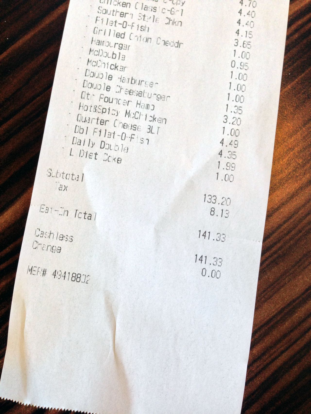Nick Chipman always dreamed of  making a "McEverything" from every sandwich on the menu. For $141.33, he made it come true.