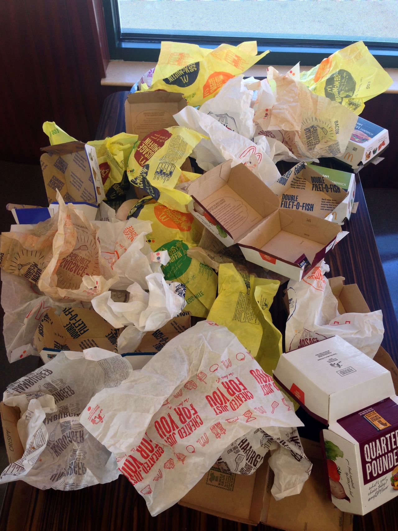 An awful lot of food went into the making of the McEverything, but Chipman says, 'It is the same as going to the grocery store and buying food for seven days.'