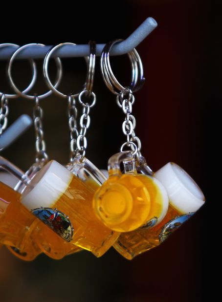 No, this isn't magic beer, but Oktoberfest novelty key rings. Available, along with beer-themed snow globes and more, in Munich starting this weekend.