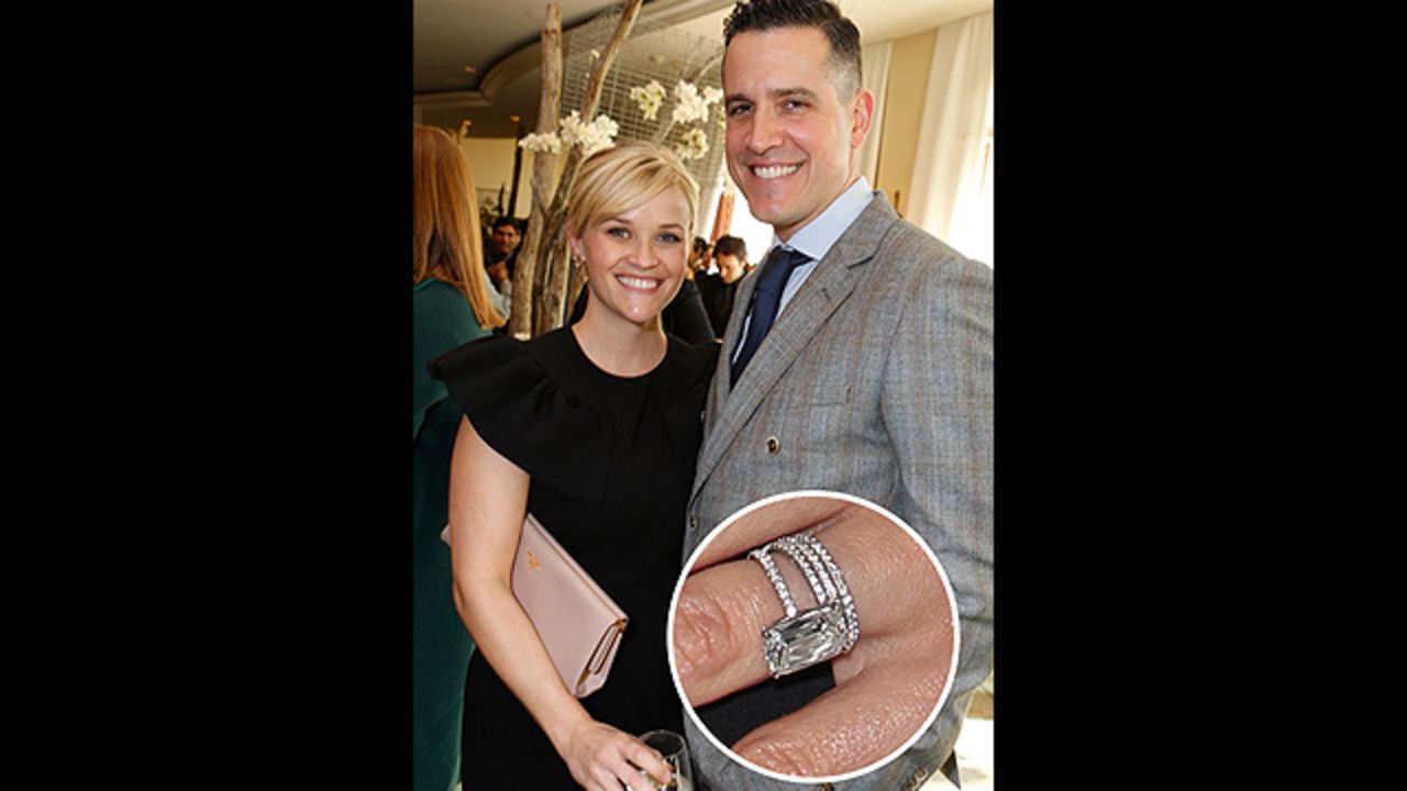 Jim Toth secured his spot in Reese Witherspoon's heart with this four-carat stunner. -- See even more celebrity engagement rings at <a href="http://www.elle.com/pop-culture/best/top-25-celebrity-engagement-rings" target="_blank" target="_blank">Elle.com</a><br />