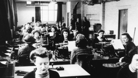 Many women were conscripted into work at Bletchley Park during World War II, where the Enigma code was cracked.